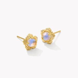 NEW WITH TAGS Kendra Scott Susie Gold Stud Earrings in Dichroic Glass